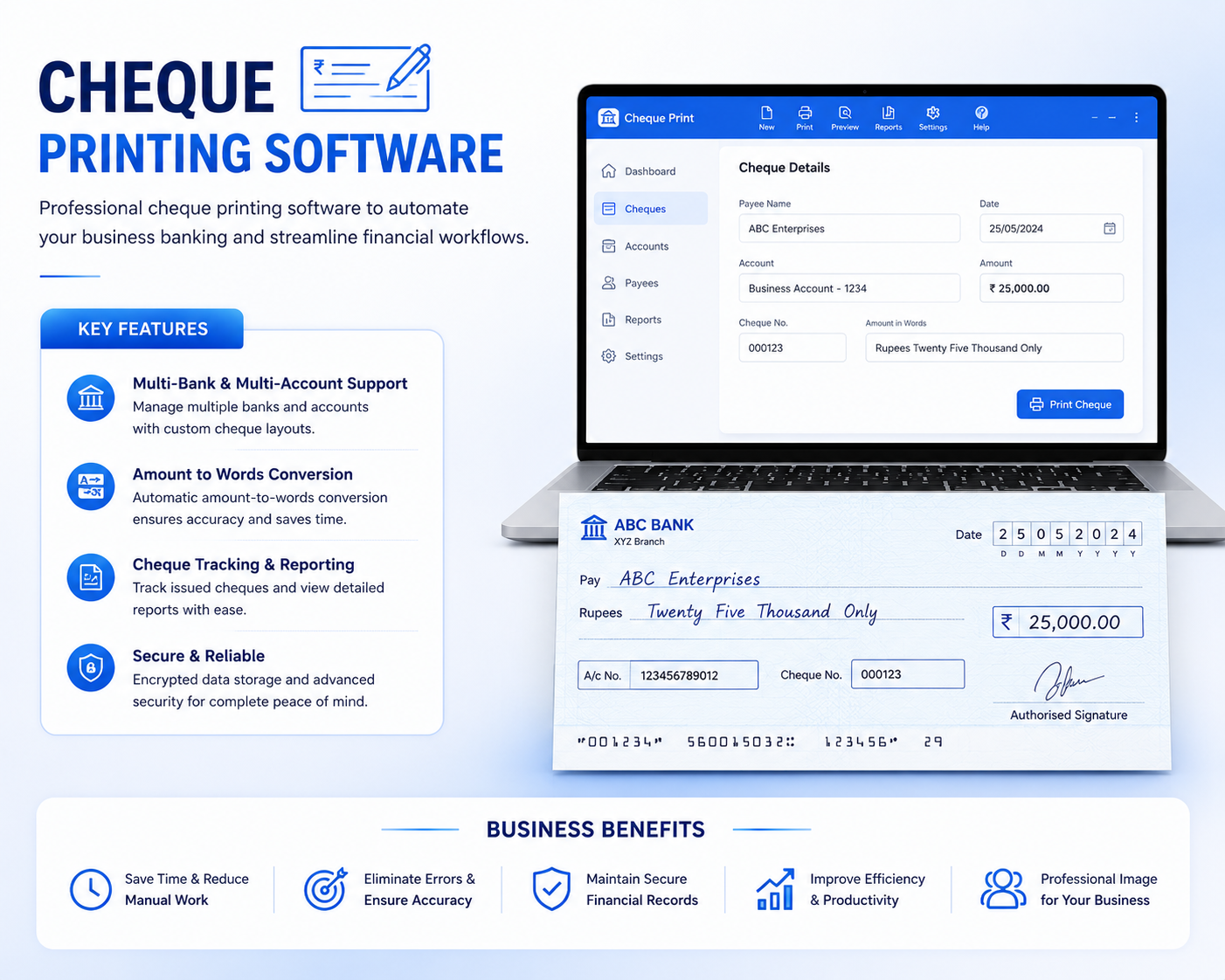KeyByss - Cheque Printing Software preview